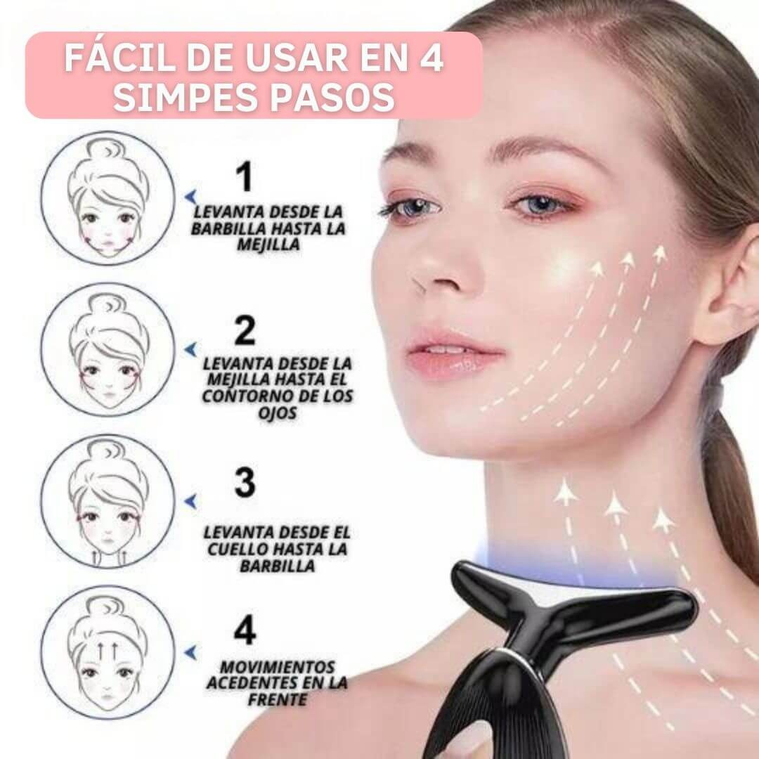 Masajeador facial LED: ✨ activa colágeno y frescura 💆‍♀️🌸