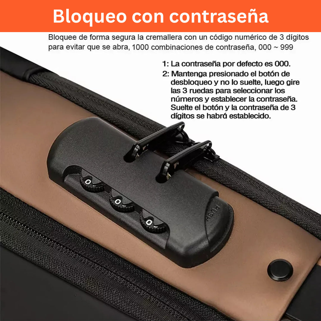 Mochila Crossbody Antirrobo con USB – Seguridad y Estilo en un Solo Diseño