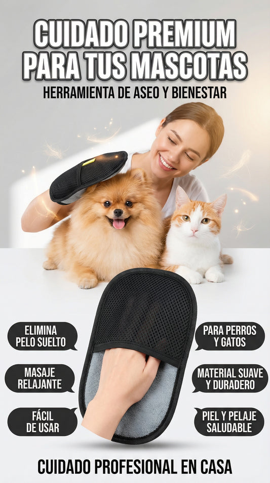 Guante Removedor de Pelo para Perros y Gatos | Elimina Pelos Fácil y Sin Estrés
