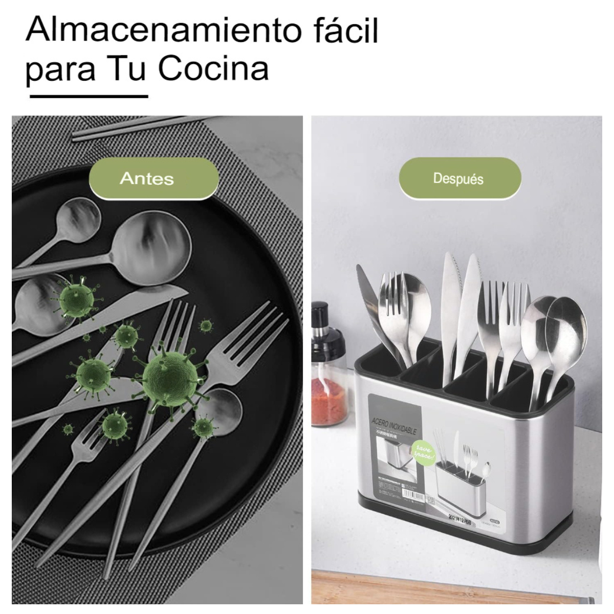 Organizador De Cubiertos 4 Espacios