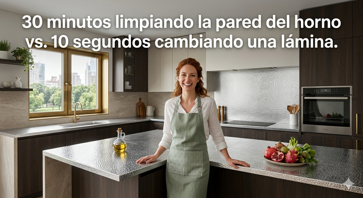 PAPEL DE ALUMINIO AUTOADHESIVO DE COCINA