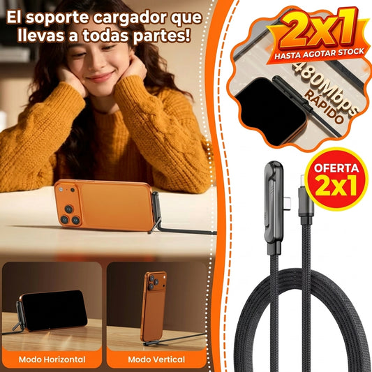 SOPORTE Y CABLE CARGA RAPIDA 2 EN 1 - LLEVA 2 Y PAGA 1