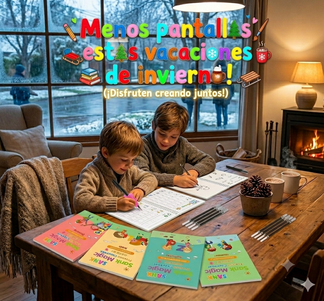 El mejor plan para niños en vacaciones de invierno - Set 4 cuadernos Magicos Montessori 📒😆