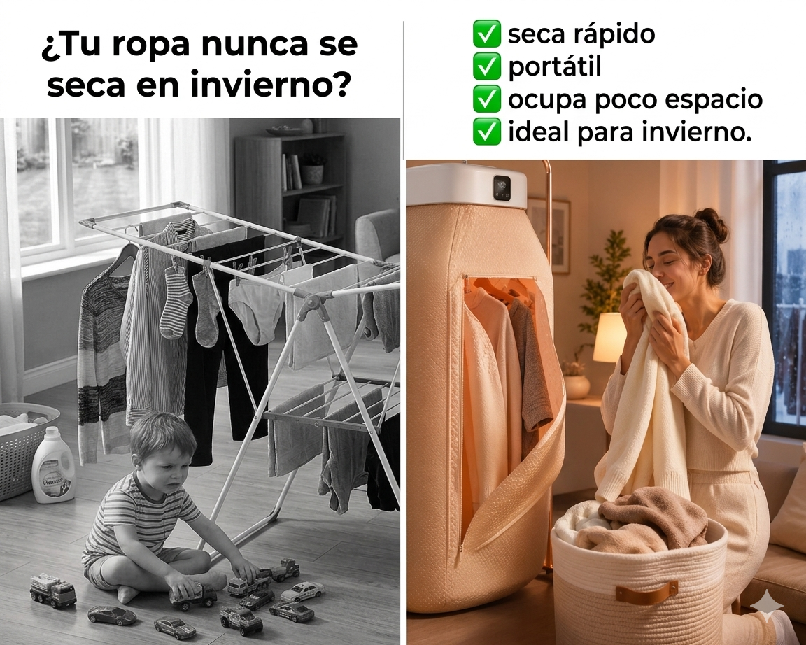 AirDry Pro™ - La solución para secar ropa en invierno sin ocupar espacio