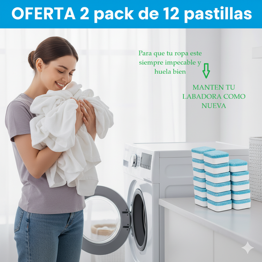 Tabletas Efervescentes para Lavadoras (Pack x2 cajas de 12 uds c/u)