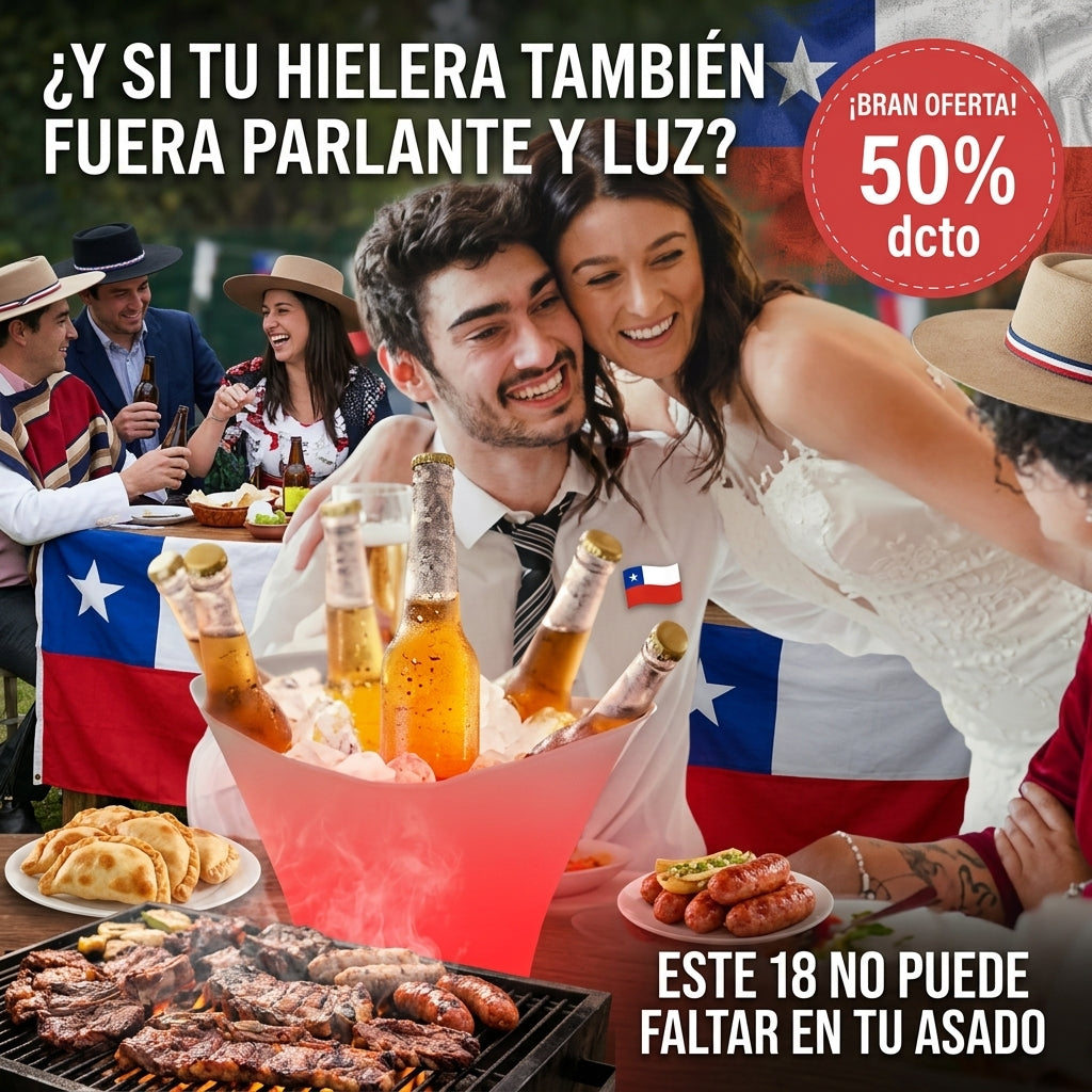 💃El complemento perfecto para las fiestas Patrias 🤩 - HIELERA CON PARLANTE 🎊