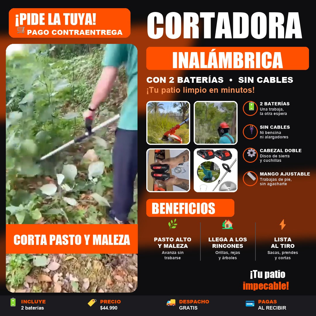 Cortadora inalámbrica con 2 baterías
