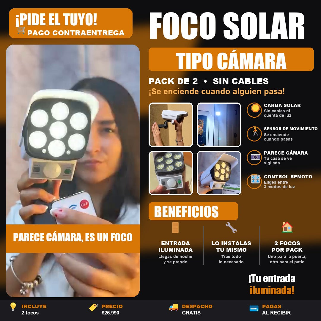 foco solar tipo camara