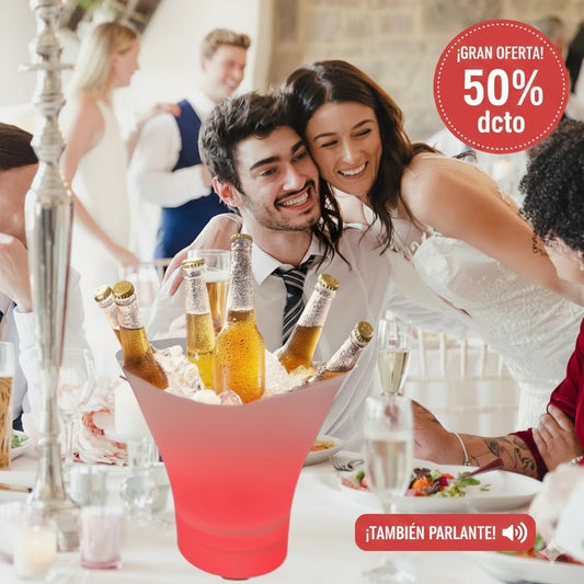 El complemento perfecto para las fiestas de fin de año - HIELERA CON PARLANTE